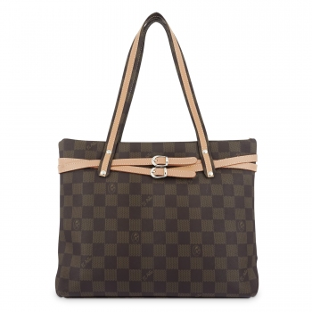 Bolso Tote mujer en lona y piel vacuno color marrón- Chess