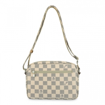 Bolso Bandolera mujer en lona y piel vacuno color beige - Chess