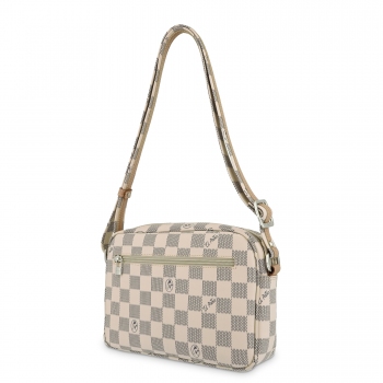 Bolso Bandolera mujer en lona y piel vacuno color beige - Chess