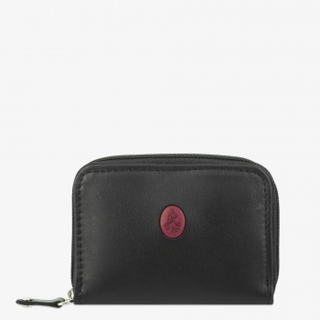 Monedero Llavero hombre en piel vacuno color negro /burdeos-Tribeca