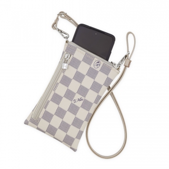 Bolso bandolera funda móvil chess beige -El Potro