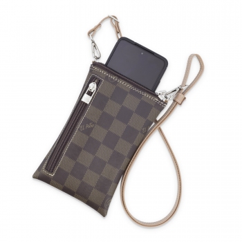 Bolso bandolera funda móvil chess marrón -El Potro