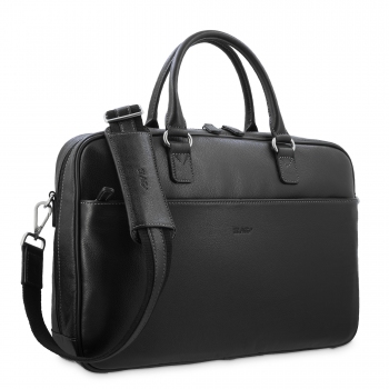 Bolso carpeta unisex  en piel vacuno box negro-El Potro