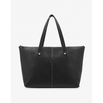 Bolso cesta shopping mujer en piel vacuno color negro - Origen