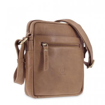 Bolso Bandolera hombre en piel vacuno color cuero- Durango