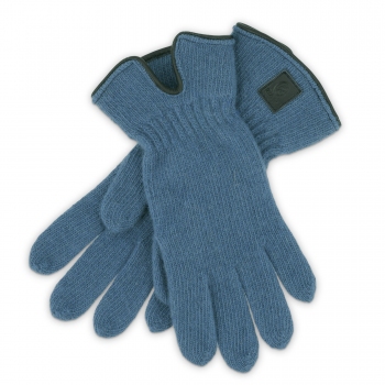Conjunto guante y bufanda Oxford azul-El Potro