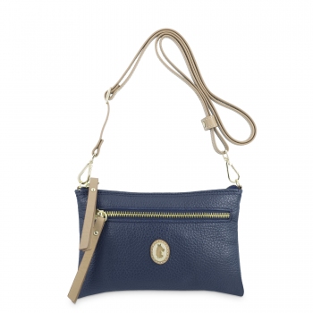 Bolso bandolera móvil de piel vacuno color azul-El Potro