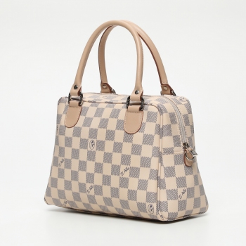 Bolso Bowling mujer en lona y piel vacuno color beige - Chess