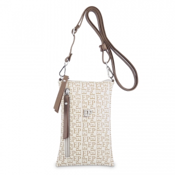 Bolso bandolera funda móvil insignia beige-El Potro