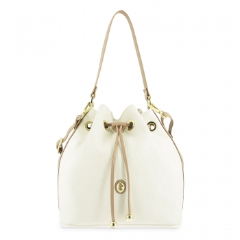 Bolso Saco mujer en piel vacuno color ivory - Oasis
