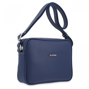 Bolso bandolera pequeña mujer en lona color azul-Angula