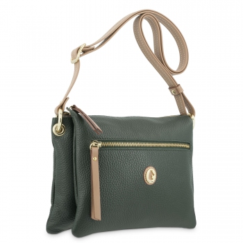 Bolso Hobo de mujer en piel vacuno color verde- Oasis