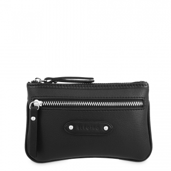 Monedero mujer en lona y piel vacuno color negro casual - E L P O T R O