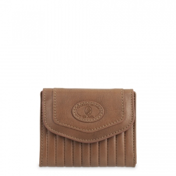 Cartera de mujer pequeña en piel vacuno color cuero - Cromo