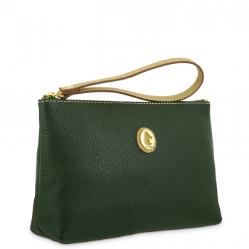 Bolsa en piel vacuno color verde - El Potro