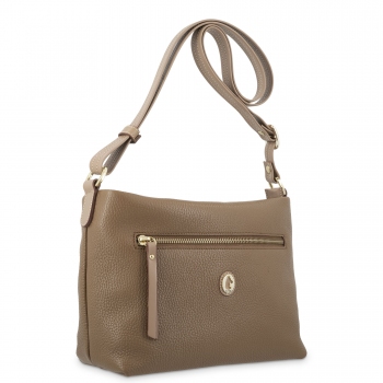 Bolso bandolera de mujer en piel vacuno color cuero - Oasis