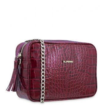 BOLSO BANDOLERA BURDEOS EL POTRO