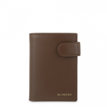 Cartera billetera, tarjetero con monedero interior en piel vacuno color cuero - El Potro