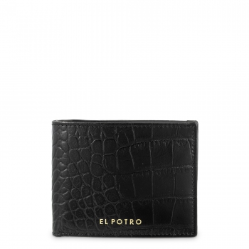 Cartera billetera tarjetero hombre en piel vacuno color negro-Coco