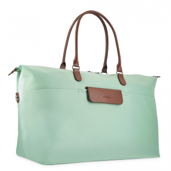 Bolso cesta de viaje grande verde agua-El potro