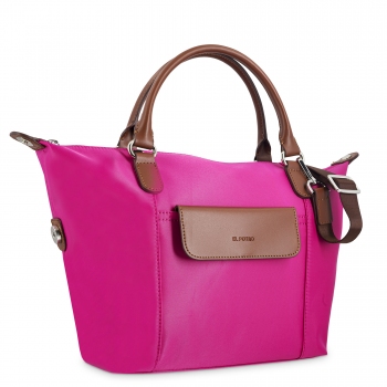 Bolso cesta pequeño rosa-El Potro