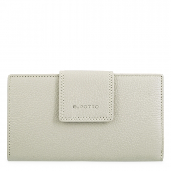 Cartera de  mujer grande en piel vacuno color beige - I R I S