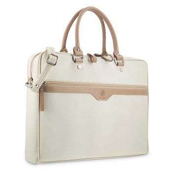 Bolso carpeta grande mujer color beige-Base