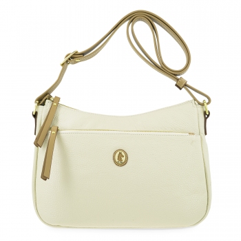Bolso bandolera de mujer en piel vacuno color beige - Oasis