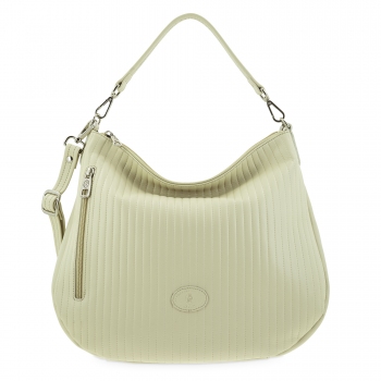 Bolso Hobo mujer en piel vacuno color ivory - Cromo