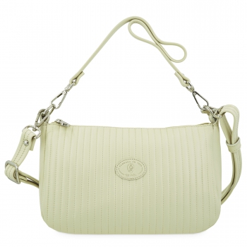 Bolso de 2 asas de mujer en piel vacuno color ivory - Cromo