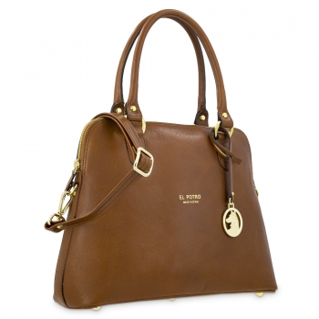Bolso bugatti de mujer en piel vacuno color cuero- Ecuestre