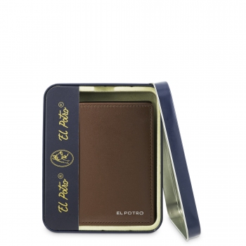 Cartera con monedero interior de hombre en piel vacuno color negro - ELPOTRO