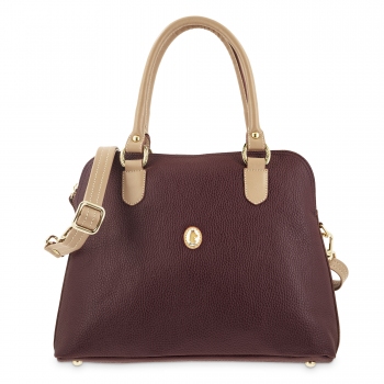 Bolso bugatti de mujer en piel vacuno color burdeos- Oasis