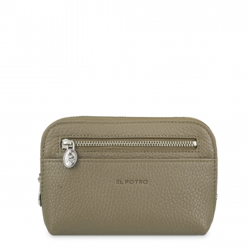 Bolsa de mano mediana de mujer en piel vacuno color topo - I R I S