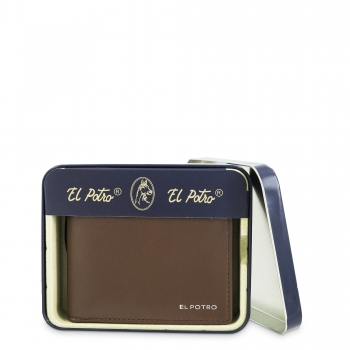 Cartera tarjetero en piel vacuno color cuero-ELPOTRO