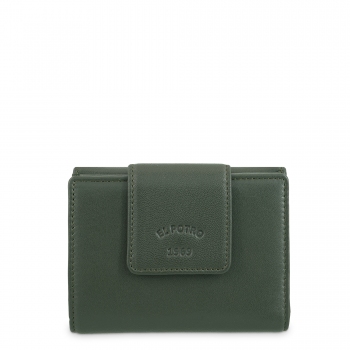 Cartera pequeña de piel vacuno color verde-El Potro