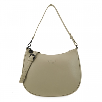 Bolso hobo de piel vacuno color taupe-El Potro