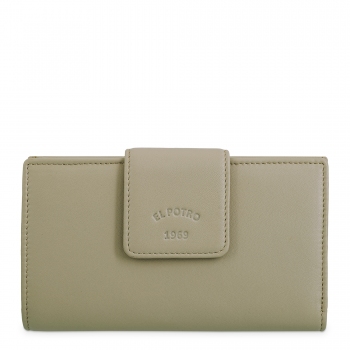 Cartera mediana de piel vacuno color taupe-El Potro