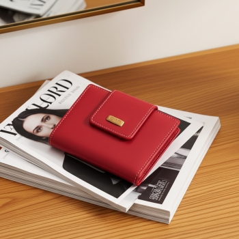 Cartera pequeña mujer en piel vacuno color rojo-El Potro