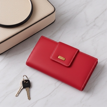 Cartera mediana mujer en piel vacuno color rojo-El Potro