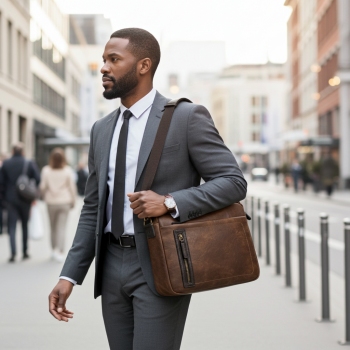 Bolso porta ipad color cuero-El Potro