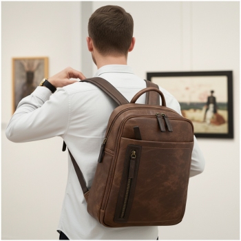 Mochila hombre en  color cuero- Verota