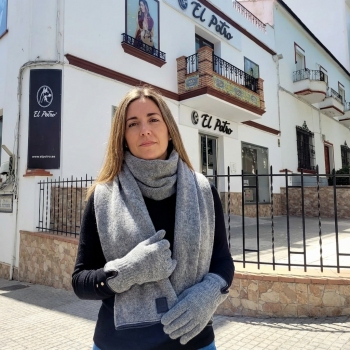 Conjunto guante y bufanda Oxford gris-El Potro