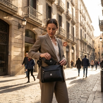 Bolso bandolera pequeño mujer en piel vacuno color negro - New Origen