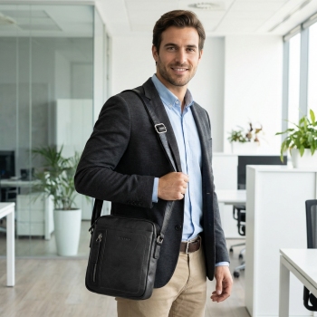 Bolso bandolera pequeño hombre en color negro - Verota