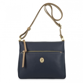 Bolso bandolera pequeño de mujer en piel vacuno color azul - Oasis