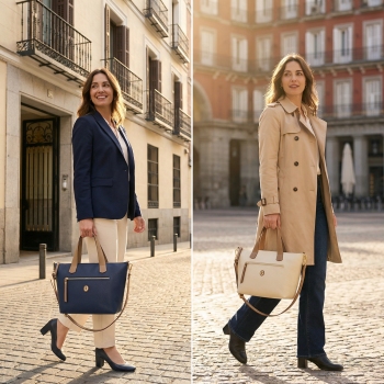 Bolso cesta bandolera mujer en piel vacuno color azul - Oasis