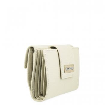 Billetero de piel vacuno color beige-A Z A H A R