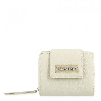 Billetero pequeño de piel vacuno color beige-A Z A H A R