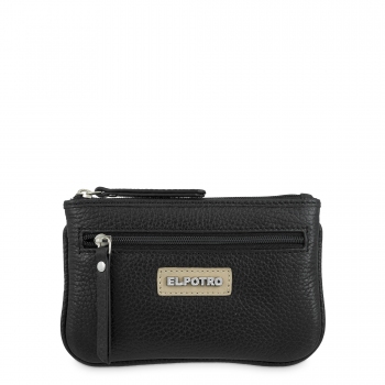 Mondero llavero de piel vacuno color negro-A Z A H A R